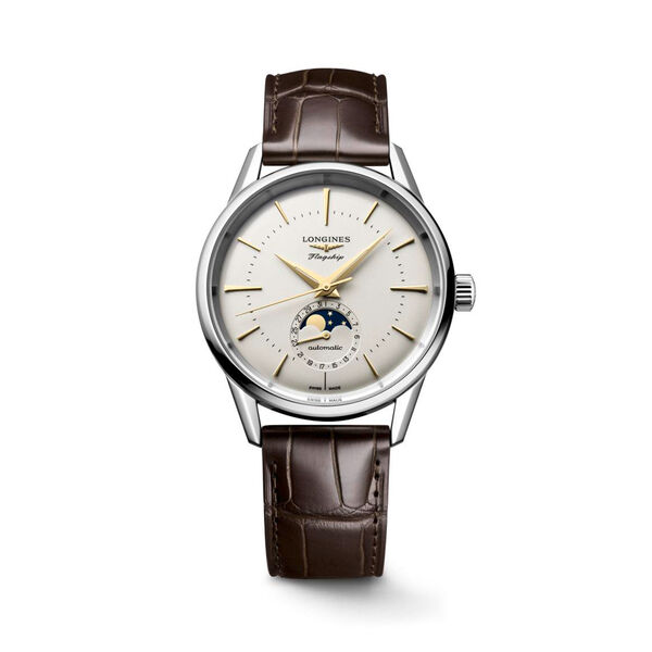 Flagship Heritage 38 mm phase de lune automatique en acier inoxydable